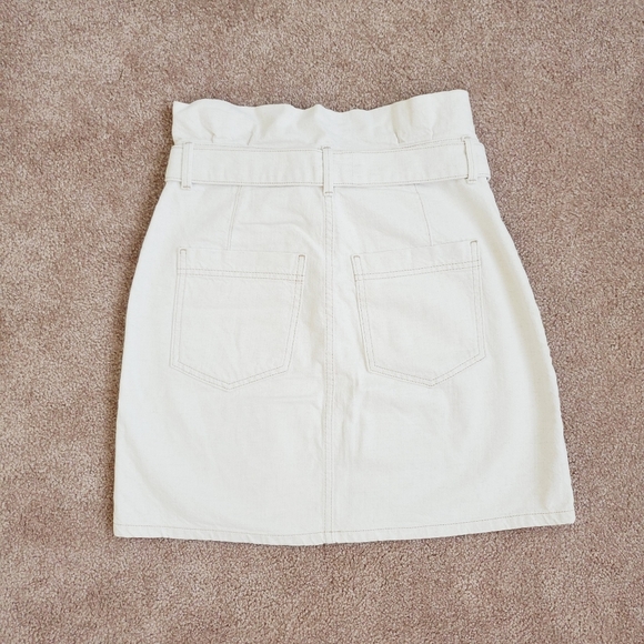 Free People Splendor in the Grass Cream Paper Bag Waist Mini Skirt Size 2 - Picture 14 of 14